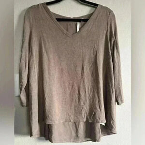 LC Lauren Conrad Women's Size Medium Brown  Sweater w Bow and Lace Back